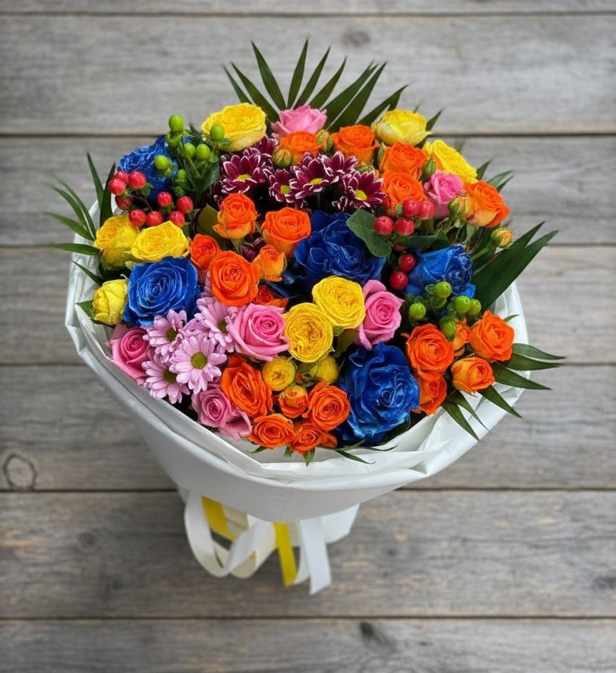 Букет цветов из: Розы и Хризантемы в Кахуне