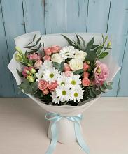 Букет цветов из:  Розы, Лизиантусы и Хризантемы #REPLACE_PRED# Кахуне