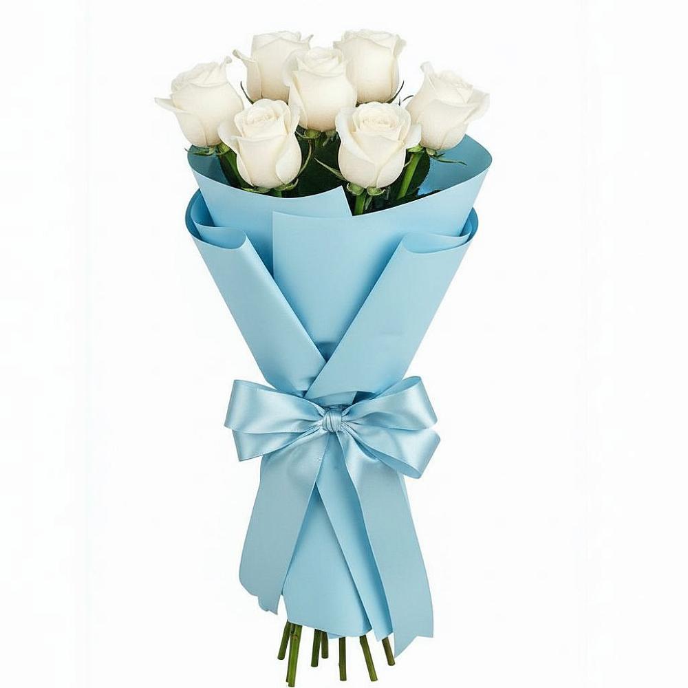 Букет 7 белых роз Проуд в Кахуне