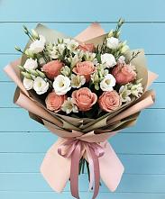 Букет цветов из:  Розы, Альстромерии и Лизиантусы в Кахуне