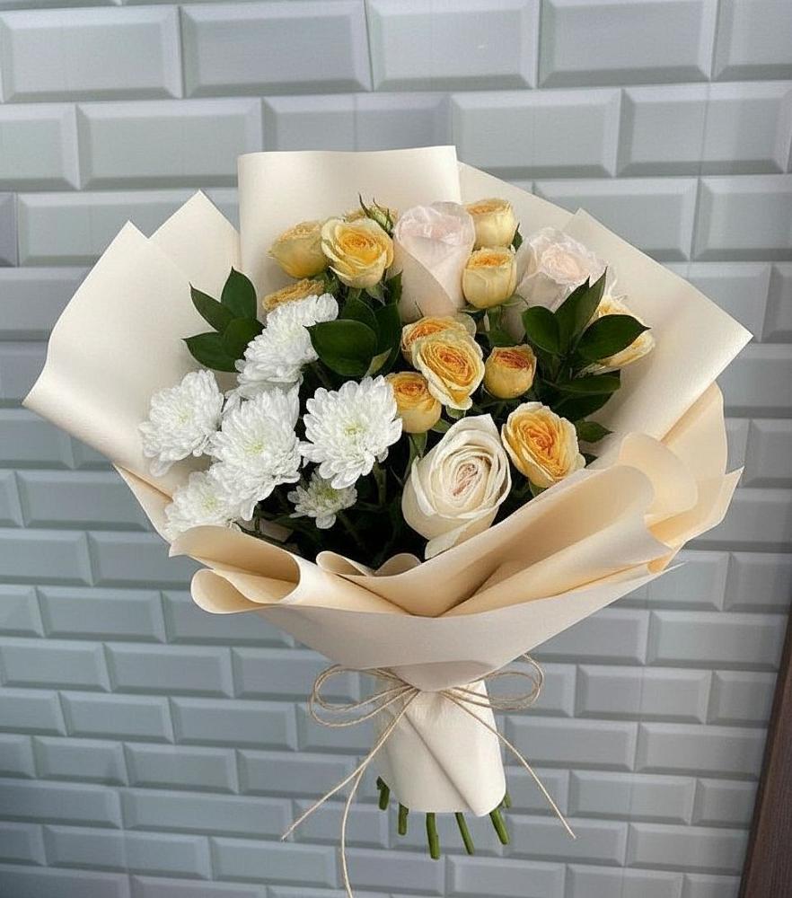 Букет цветов из: Розы и Хризантемы в Кахуне