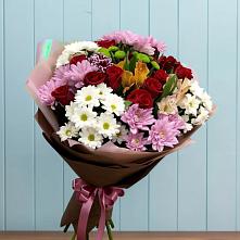 Букет цветов из:  Розы, Хризантемы и Альстромерии в Кахуне