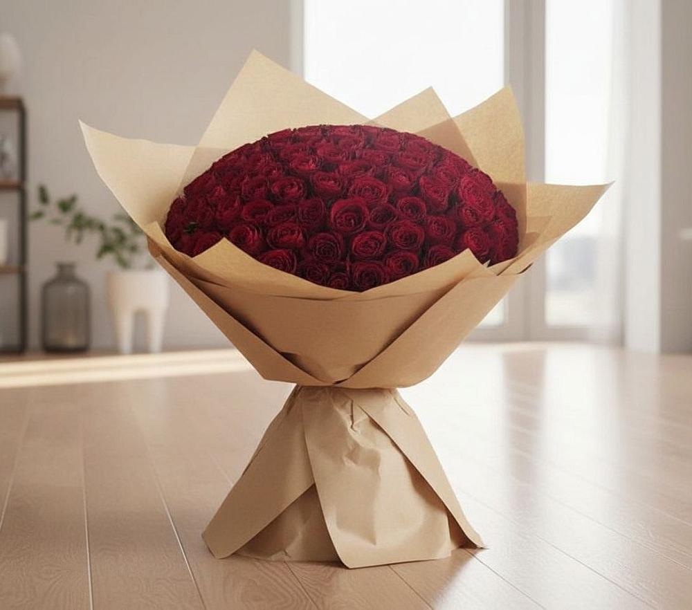 Букет 101 Красная роза в Кахуне