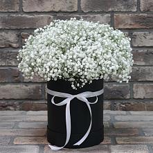 Цветочная композиция из Гипсофила в шляпной коробке в Кахуне